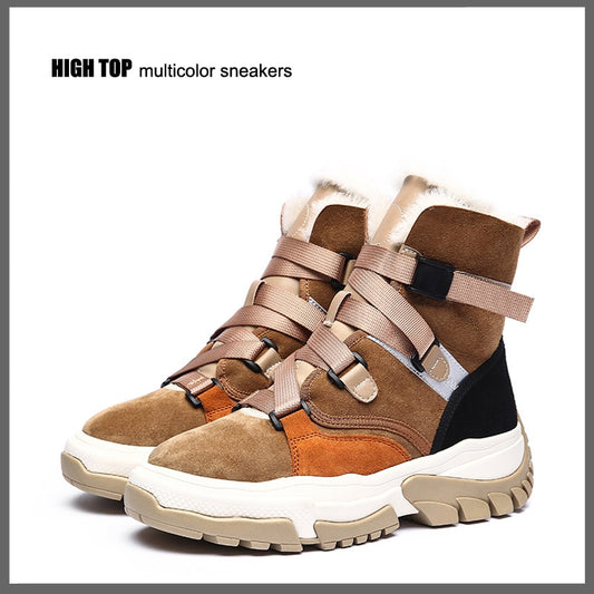 New High Top Multi Color Motorcycle Ankle Sneakers